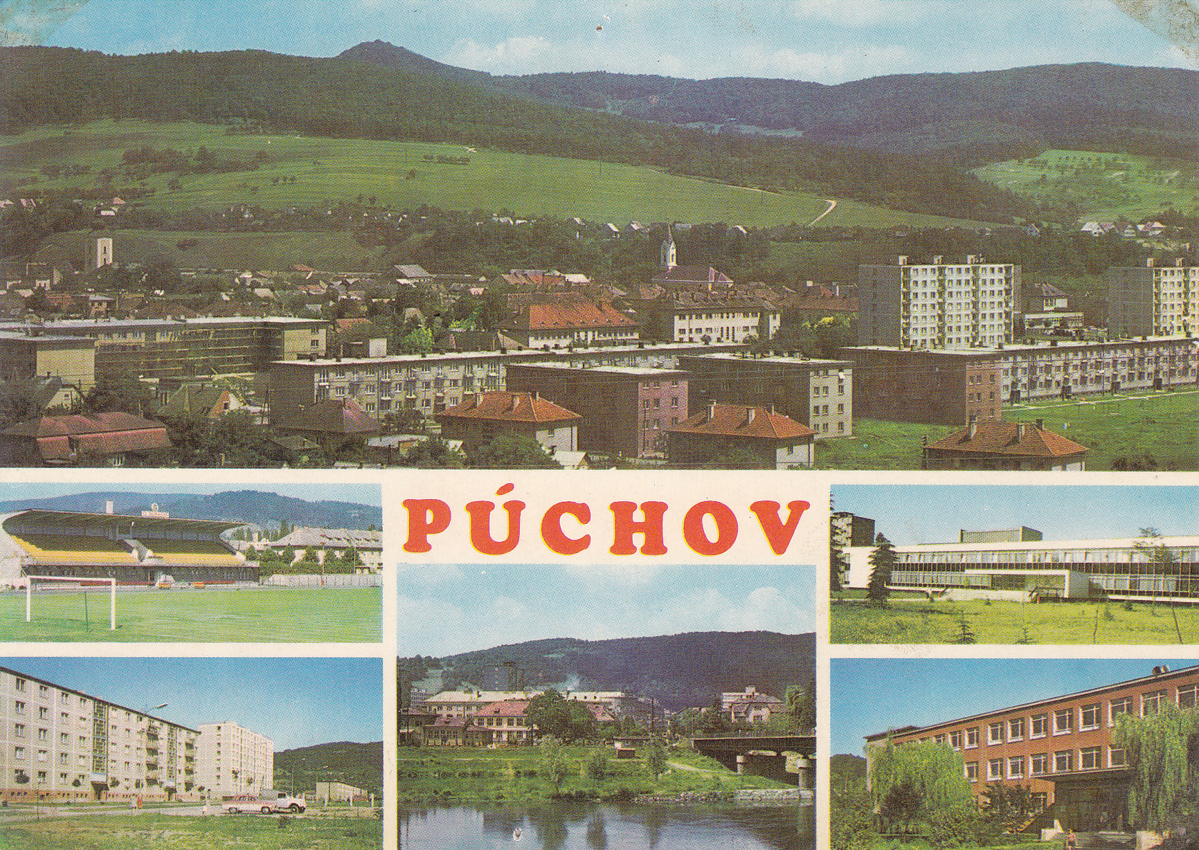 Púchov na pohľadnici z roku 1972