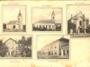 Pohľadnica Púchova z čias Uhorska na začiatku 20. storočia - chrámy, želez. stanica a Marczibániovský kaštieľ