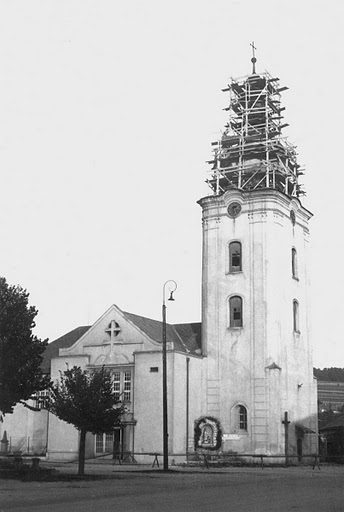 Oprava veže v septembri 1953
