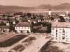 Fotografia Púchova a priestoru medzi Obrancov mieru a Štefánikovou z výškovej panelovej budovy na začiatku 70. rokov 20. storočia