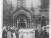 31. október 1917 pred evan. kostolom v Púchove - 400. výročie pamiatky reformácie - fotografia z čias 1. svetovej vojny, resp. monarchie Rakúsko-Uhorska