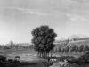 Pohľad na Lednické Rovne a historický park (smerom zo severu) v roku 1810