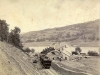 železničná trať a most cez rieku Váh medzi obcami Nimnica a Milochov okolo r. 1882