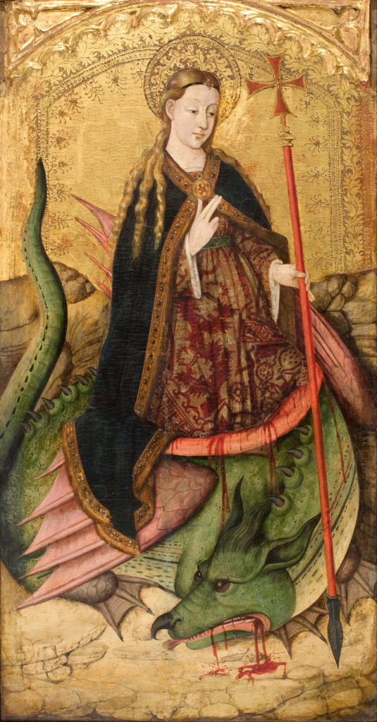 Vyobrazenie sv. Margity Antiochijskej s drakom z 15. storočia