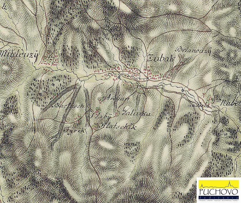 Obec Zubák okolo 1769 - 1785