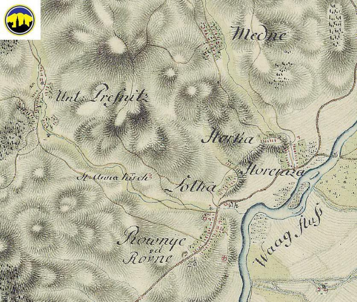 Mapa Lednických Rovní, Medného, Horenickej Hôrky a Dolnej Breznice z obdobia 1769 - 1785