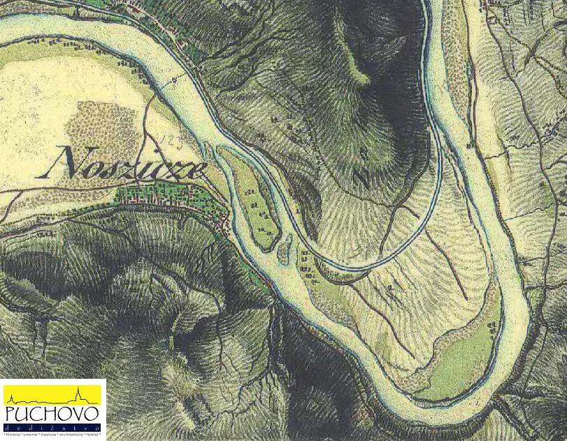 mapa obce Nosice počas tzv. II. vojenského mapovania