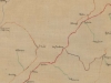 Cestná sieť v okolí Púchova na mape z roku 1869