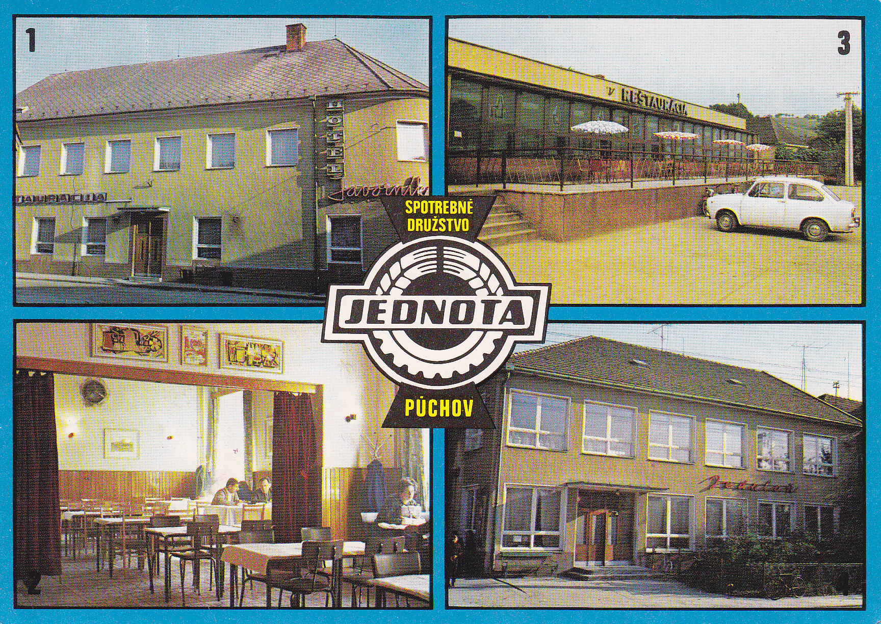 Pohľadnica Jednoty - spotrebného družstva v Púchove z r. 1978