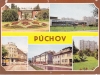 Farebná pohľadnica Púchova z r. 1976: Fučíkov park pred Makytou, starý Dom kultúry,