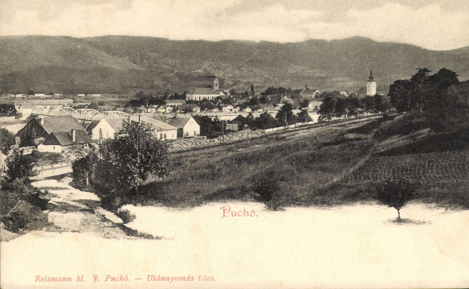 Krásny pohľad na Púchov, resp. Puchó v roku 1906