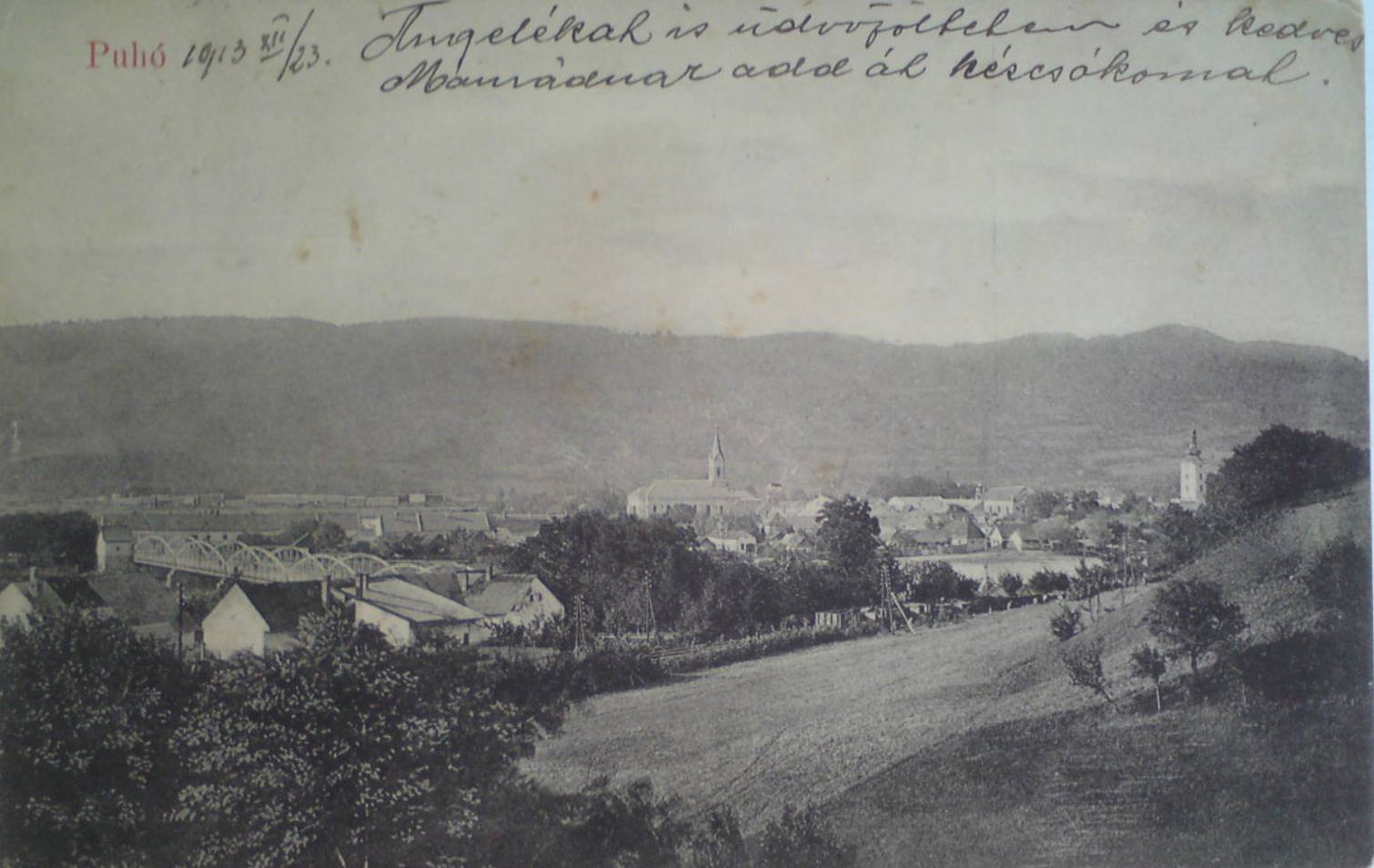 Pohľad na Púchov z Hor. Kočkoviec v r. 1913
