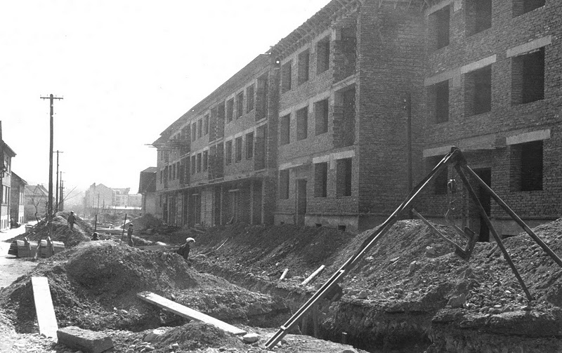 Výstavba tzv. Nového Rožáku na Štefánikovej ul. v 1958