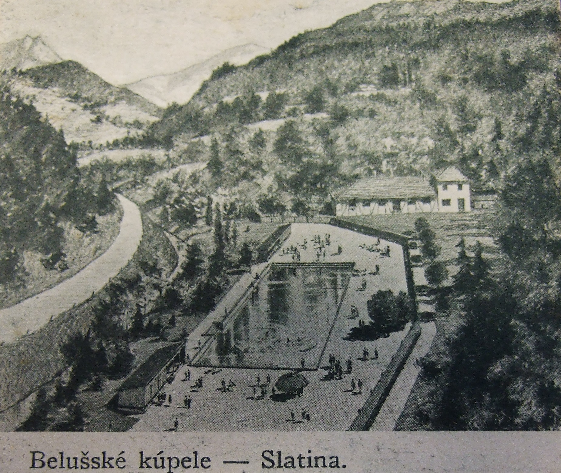 Kreslené kúpalisko v Belušských Slatinách v 1. polovici 20. storočia (S. Kopencová)